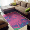 Pink And Blue Acid Melt Print Area Rug