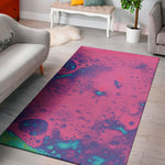 Pink And Blue Acid Melt Print Area Rug