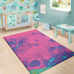 Pink And Blue Acid Melt Print Area Rug