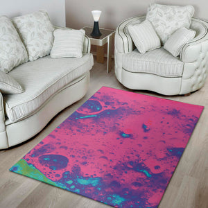 Pink And Blue Acid Melt Print Area Rug