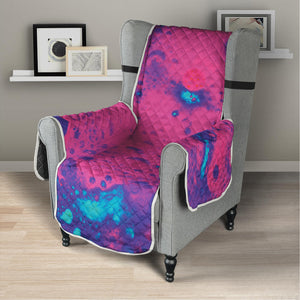 Pink And Blue Acid Melt Print Armchair Protector