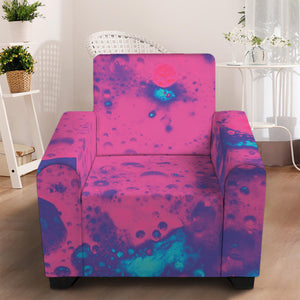 Pink And Blue Acid Melt Print Armchair Slipcover