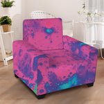 Pink And Blue Acid Melt Print Armchair Slipcover