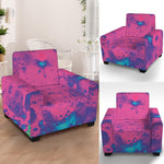 Pink And Blue Acid Melt Print Armchair Slipcover