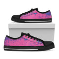 Pink And Blue Acid Melt Print Black Low Top Sneakers