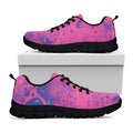 Pink And Blue Acid Melt Print Black Running Shoes