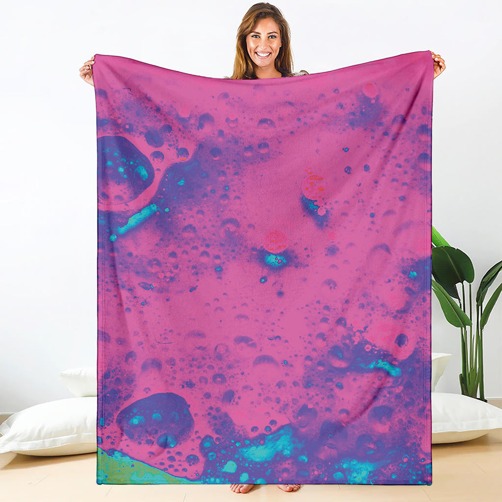 Pink And Blue Acid Melt Print Blanket