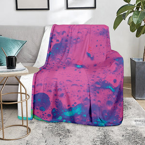 Pink And Blue Acid Melt Print Blanket