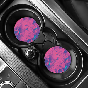 Pink And Blue Acid Melt Print Car Coasters