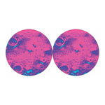 Pink And Blue Acid Melt Print Car Coasters