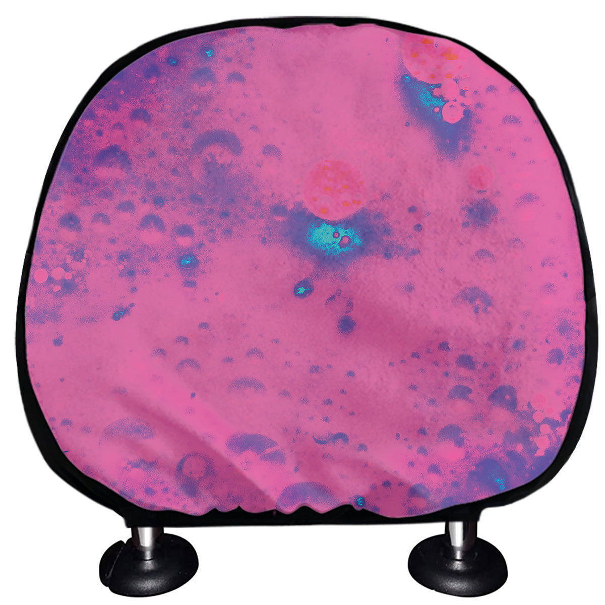 Pink And Blue Acid Melt Print Car Headrest Covers