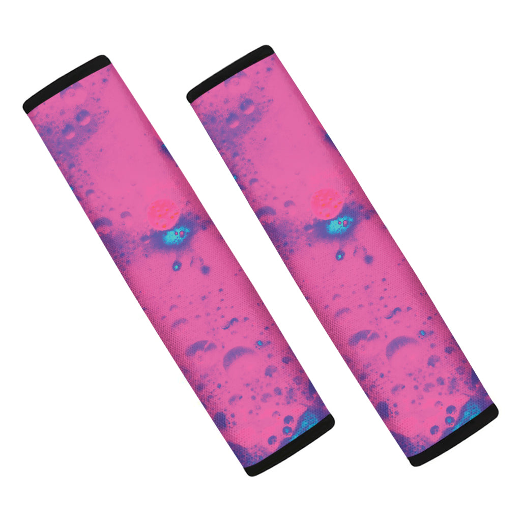 Pink And Blue Acid Melt Print Car Seat Belt Covers