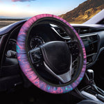 Pink And Blue Acid Melt Print Car Steering Wheel Cover