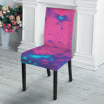 Pink And Blue Acid Melt Print Dining Chair Slipcover