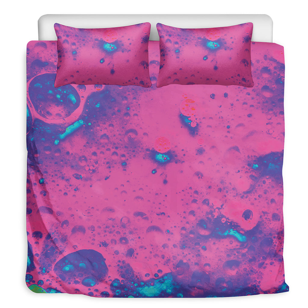 Pink And Blue Acid Melt Print Duvet Cover Bedding Set