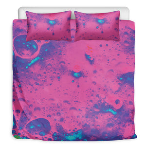 Pink And Blue Acid Melt Print Duvet Cover Bedding Set