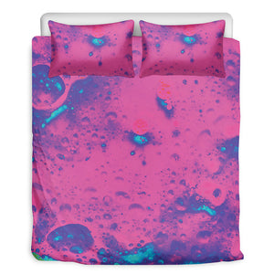 Pink And Blue Acid Melt Print Duvet Cover Bedding Set