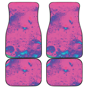 Pink And Blue Acid Melt Print Front and Back Car Floor Mats