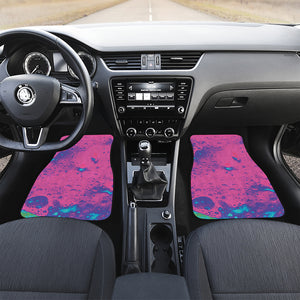 Pink And Blue Acid Melt Print Front and Back Car Floor Mats