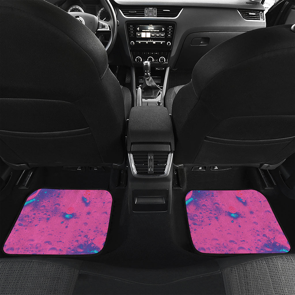 Pink And Blue Acid Melt Print Front and Back Car Floor Mats