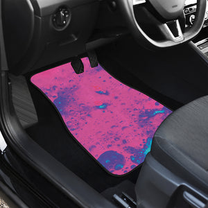 Pink And Blue Acid Melt Print Front and Back Car Floor Mats