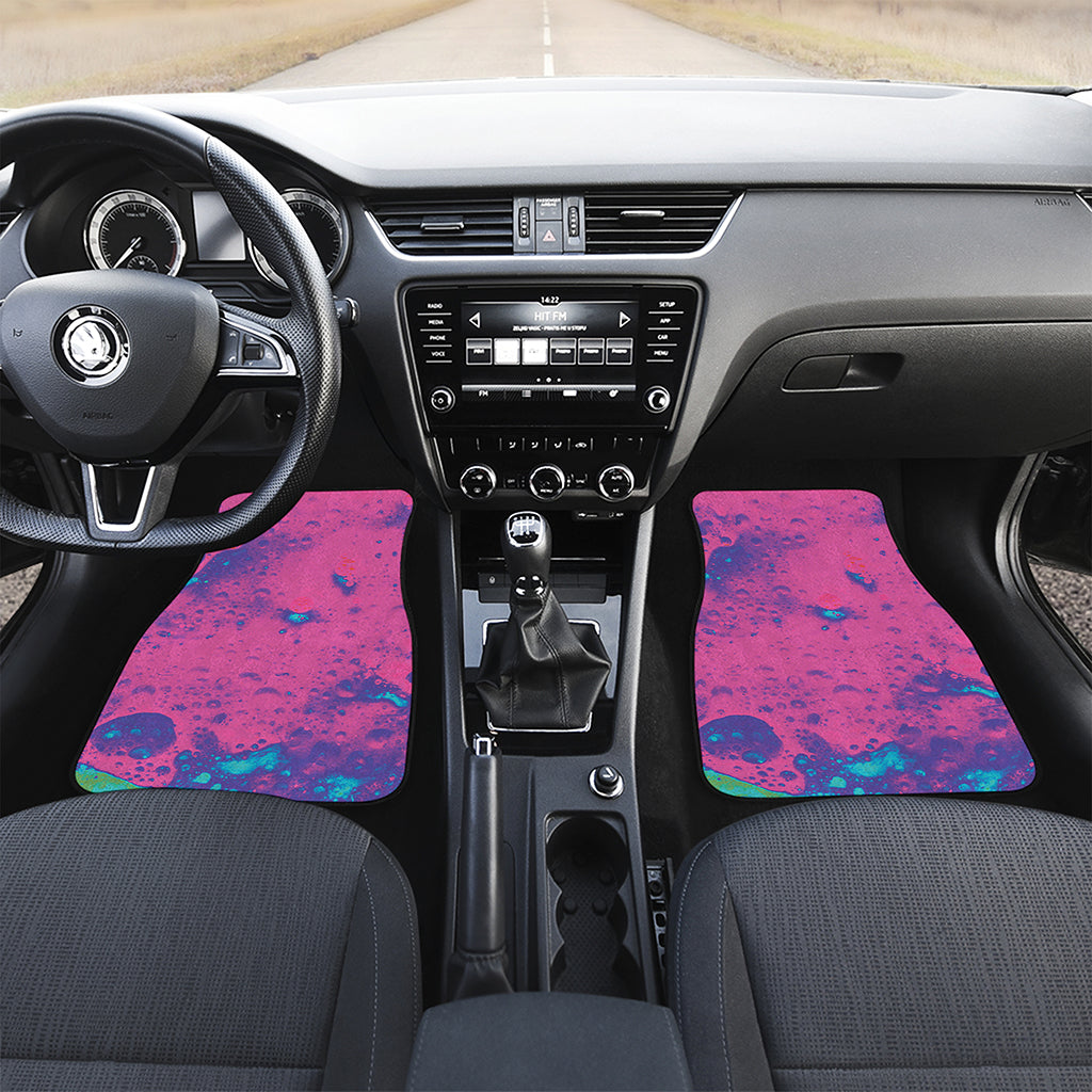 Pink And Blue Acid Melt Print Front Car Floor Mats