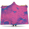 Pink And Blue Acid Melt Print Hooded Blanket