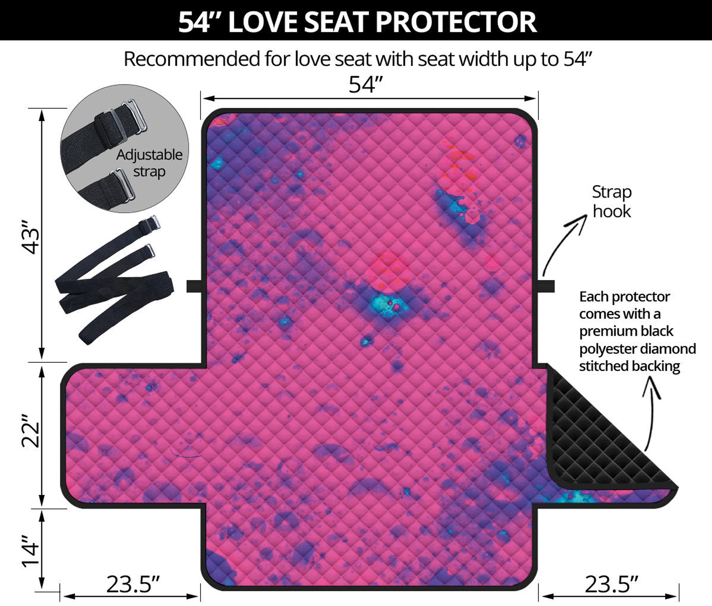 Pink And Blue Acid Melt Print Loveseat Protector