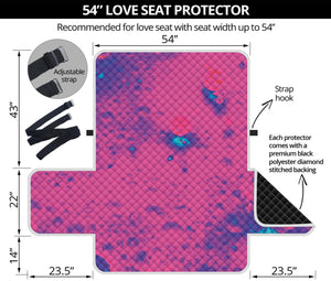 Pink And Blue Acid Melt Print Loveseat Protector