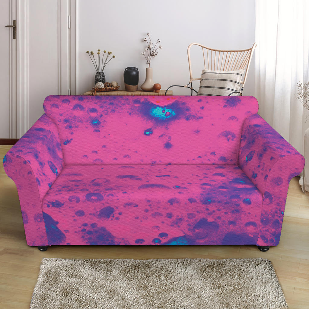 Pink And Blue Acid Melt Print Loveseat Slipcover