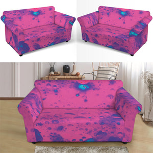 Pink And Blue Acid Melt Print Loveseat Slipcover