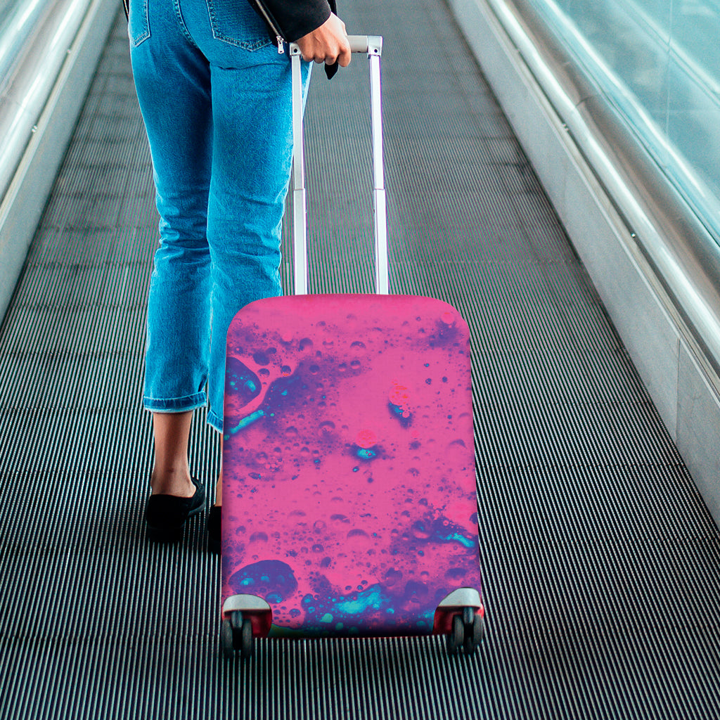 Pink And Blue Acid Melt Print Luggage Cover