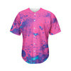 Pink And Blue Acid Melt Print Men's Baseball Jersey