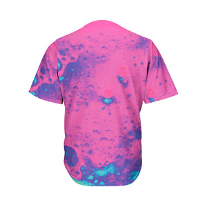 Pink And Blue Acid Melt Print Men's Baseball Jersey