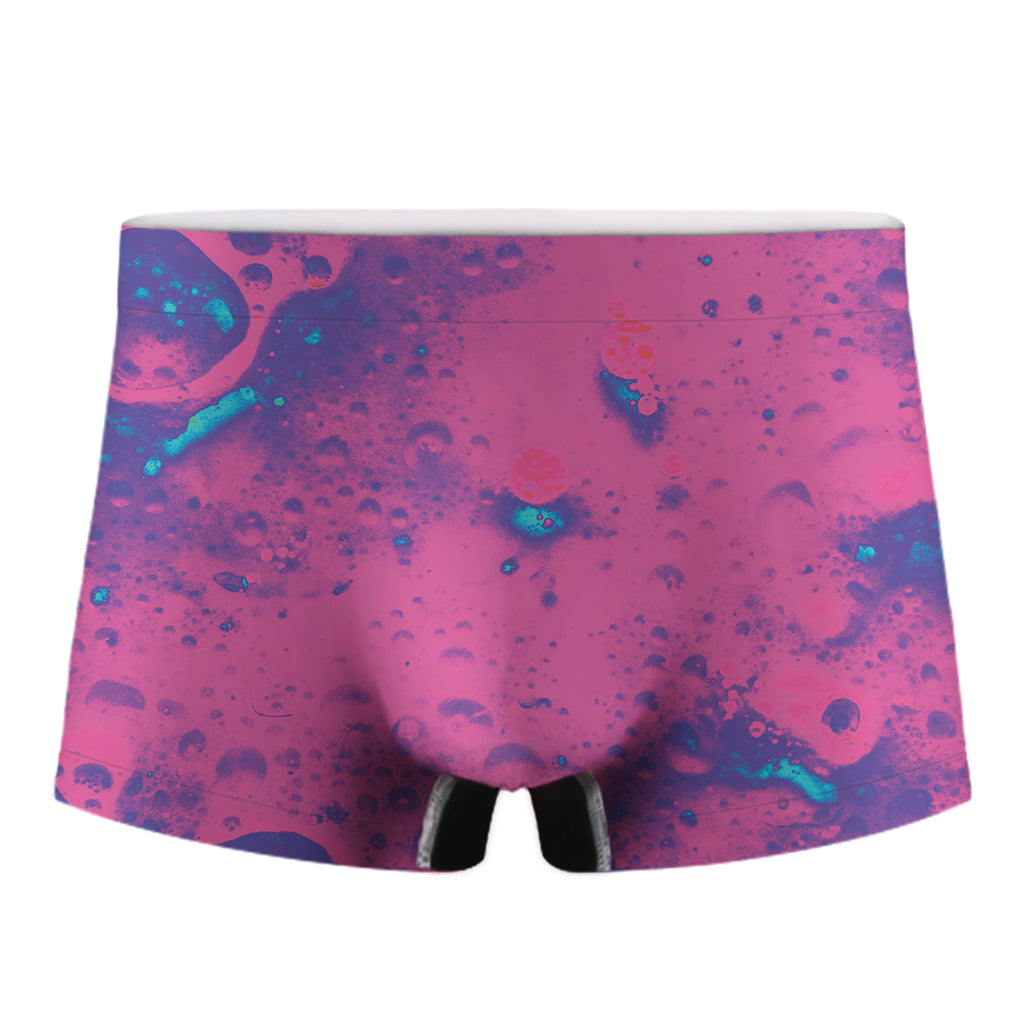 Pink And Blue Acid Melt Print Men's Boxer Briefs