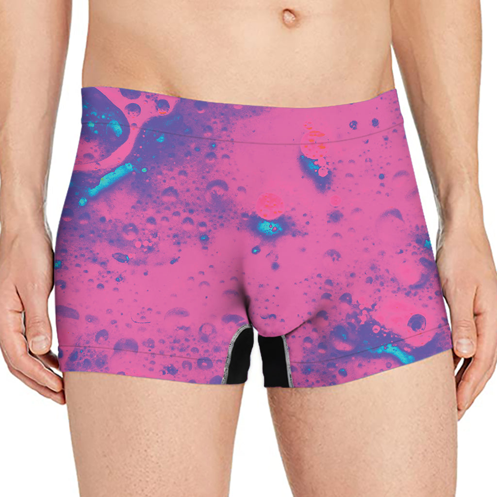 Pink And Blue Acid Melt Print Men's Boxer Briefs