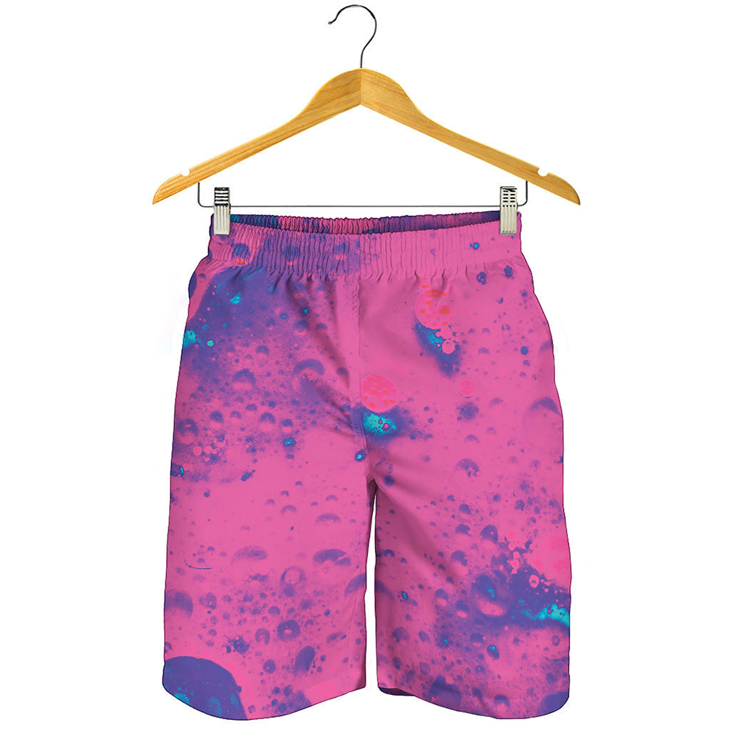 Pink And Blue Acid Melt Print Men's Shorts