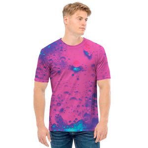 Pink And Blue Acid Melt Print Men's T-Shirt