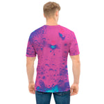 Pink And Blue Acid Melt Print Men's T-Shirt