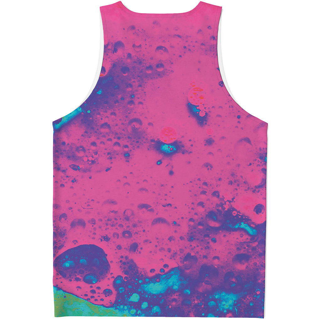 Pink And Blue Acid Melt Print Men's Tank Top