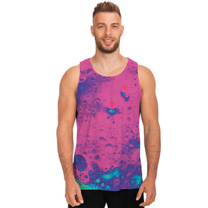 Pink And Blue Acid Melt Print Men's Tank Top