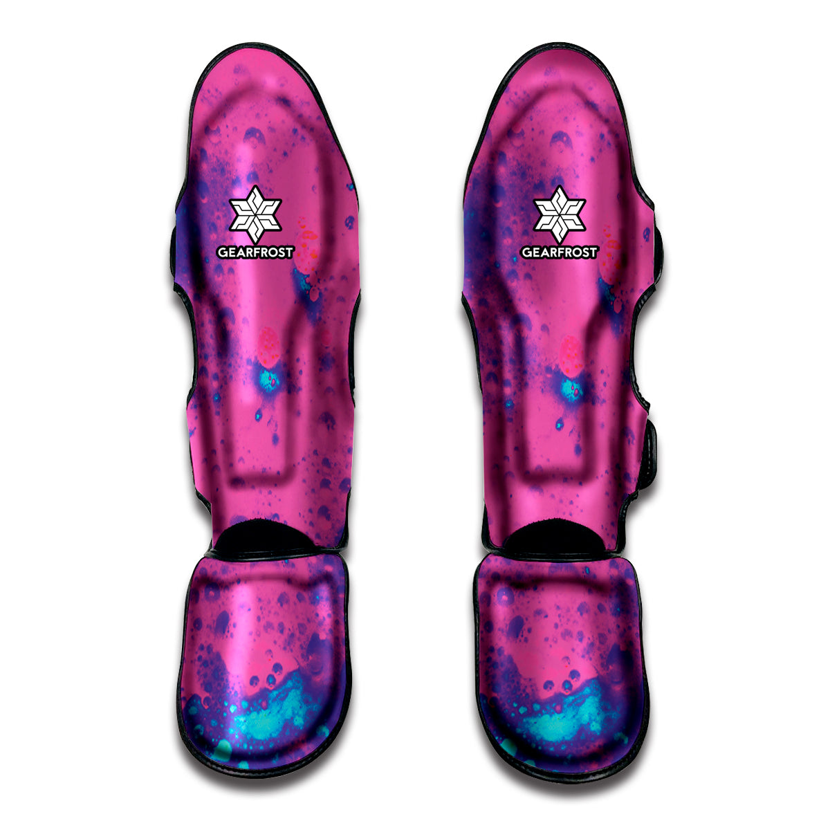 Pink And Blue Acid Melt Print Muay Thai Shin Guard