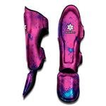 Pink And Blue Acid Melt Print Muay Thai Shin Guard