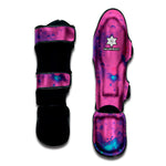 Pink And Blue Acid Melt Print Muay Thai Shin Guard