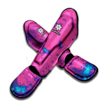 Pink And Blue Acid Melt Print Muay Thai Shin Guard