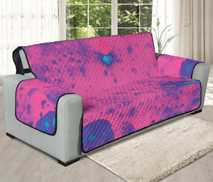 Pink And Blue Acid Melt Print Oversized Sofa Protector