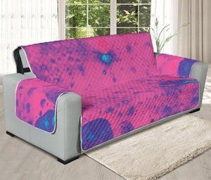 Pink And Blue Acid Melt Print Oversized Sofa Protector