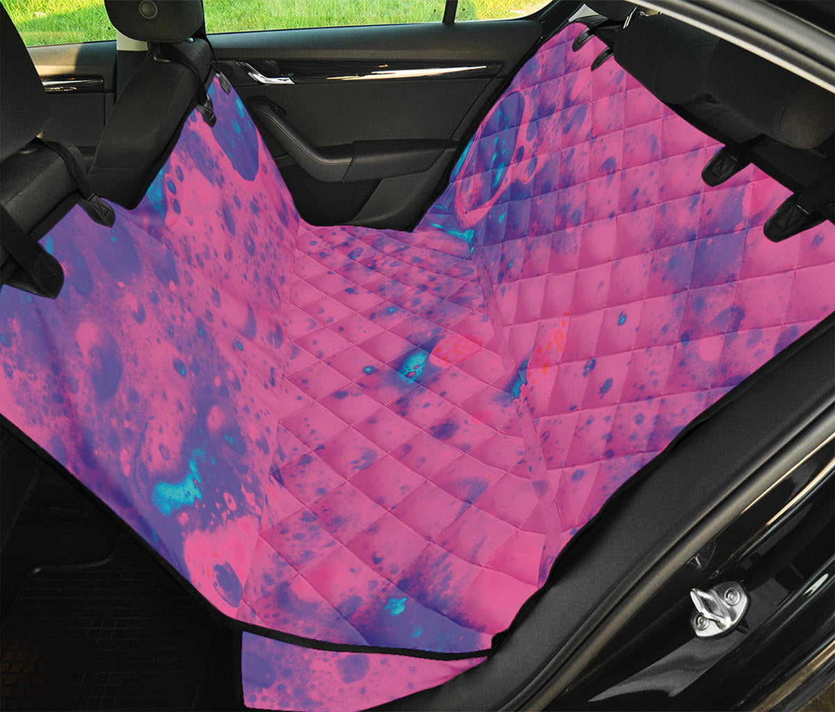 Pink And Blue Acid Melt Print Pet Car Back Seat Cover