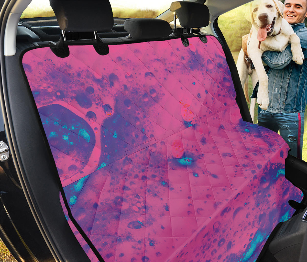 Pink And Blue Acid Melt Print Pet Car Back Seat Cover