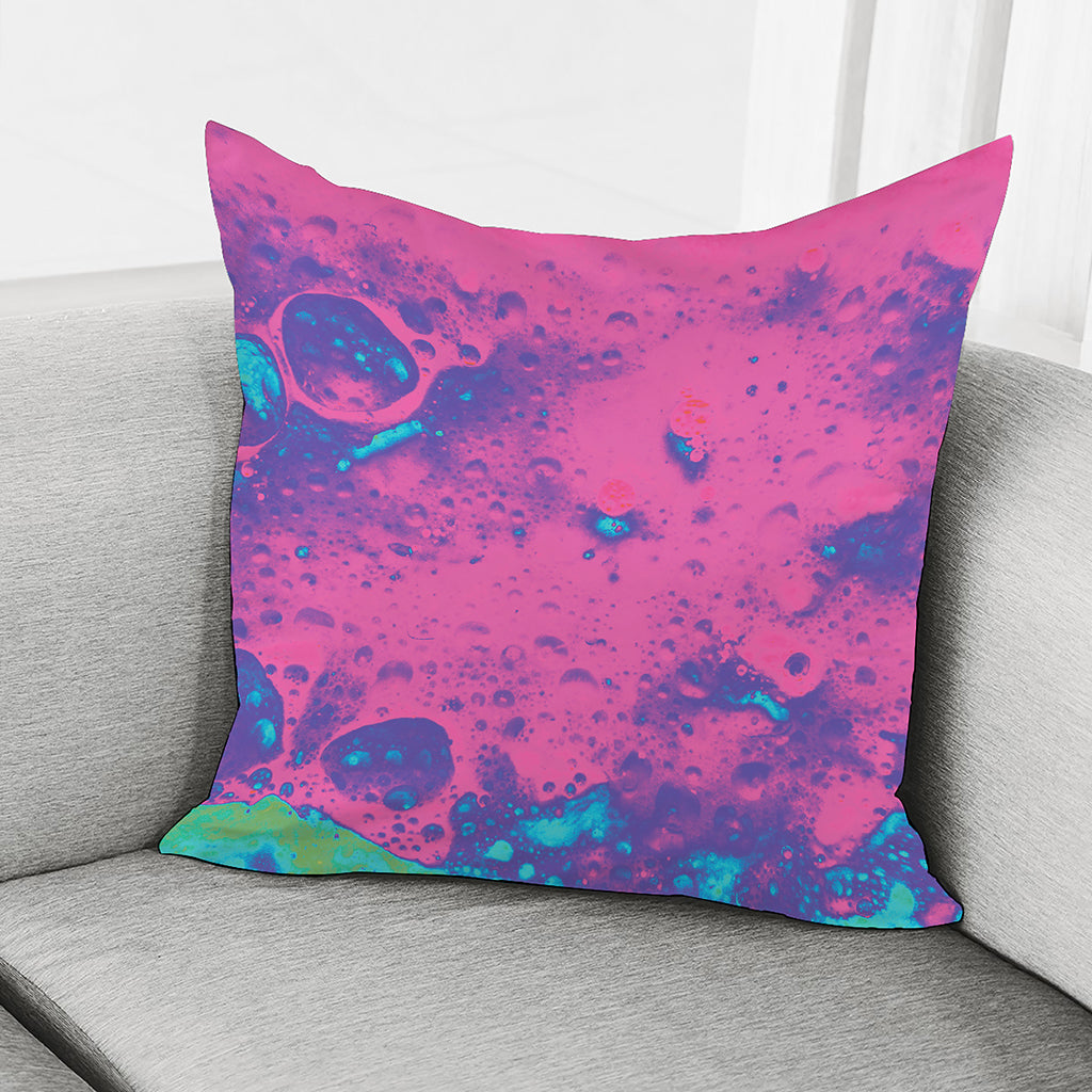 Pink And Blue Acid Melt Print Pillow Cover